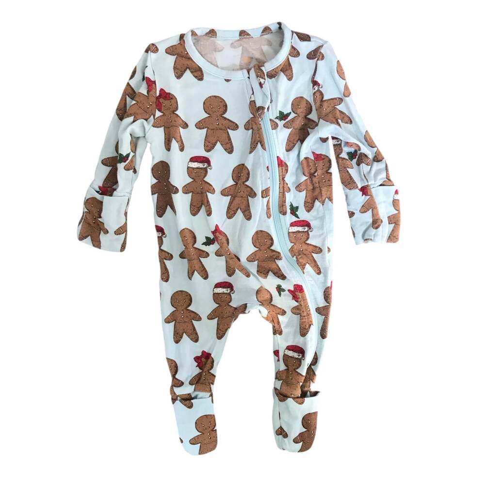 Pink Chicken Gingerbread Man Bamboo Sleeper Size 0-3mo